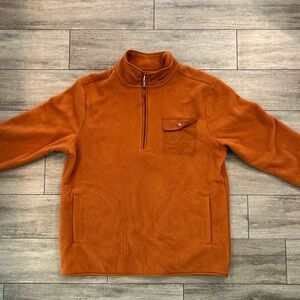 Size large Good Fellow brand mens orange half zip up jacket.
